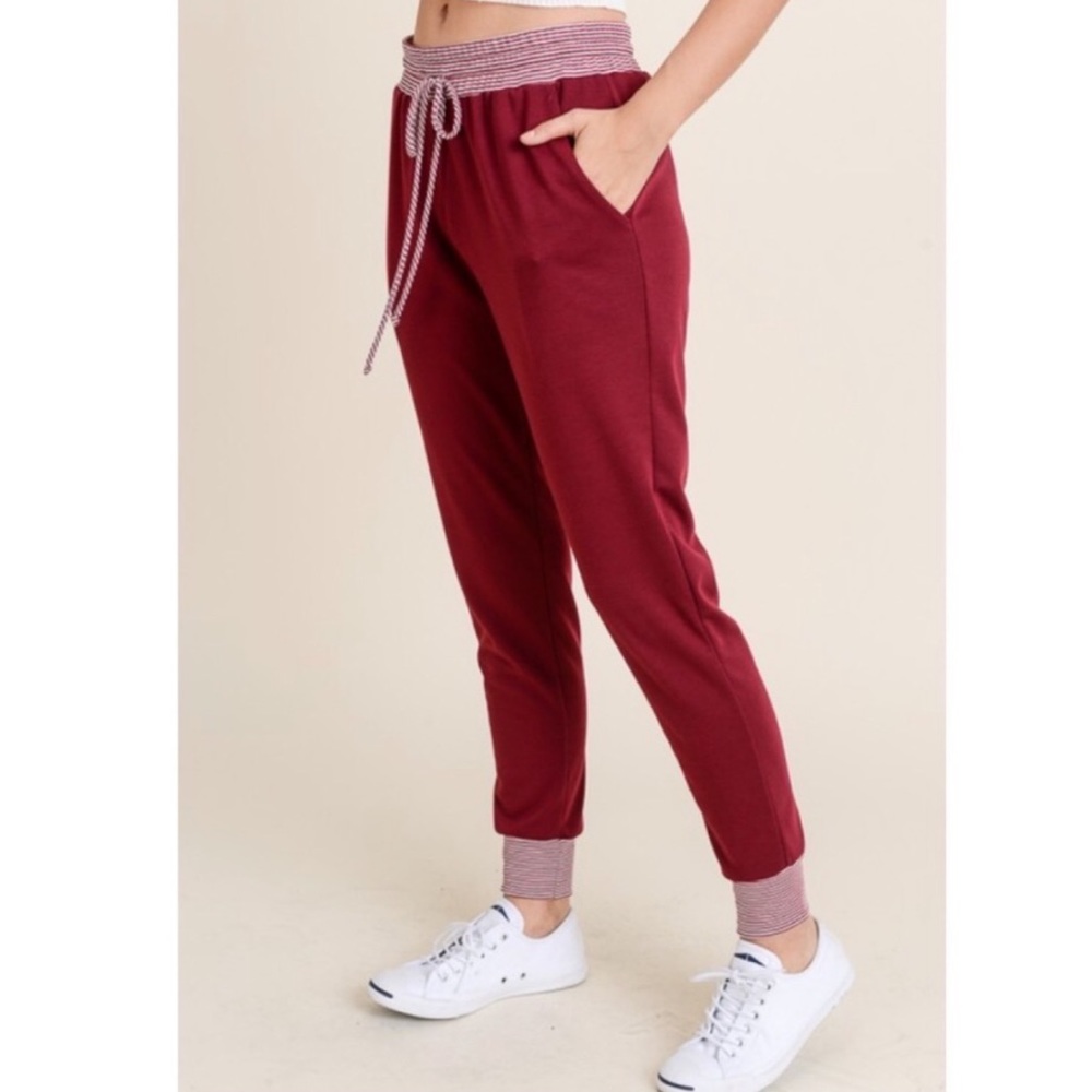 Burgundy Joggers Sweatpants BRAND NEW - Picture 3 of 4